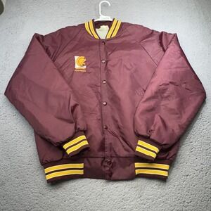Vintage‎ Lassiter Jacket Mens Large Maroon Football Spartans Quilted Varsity 80s